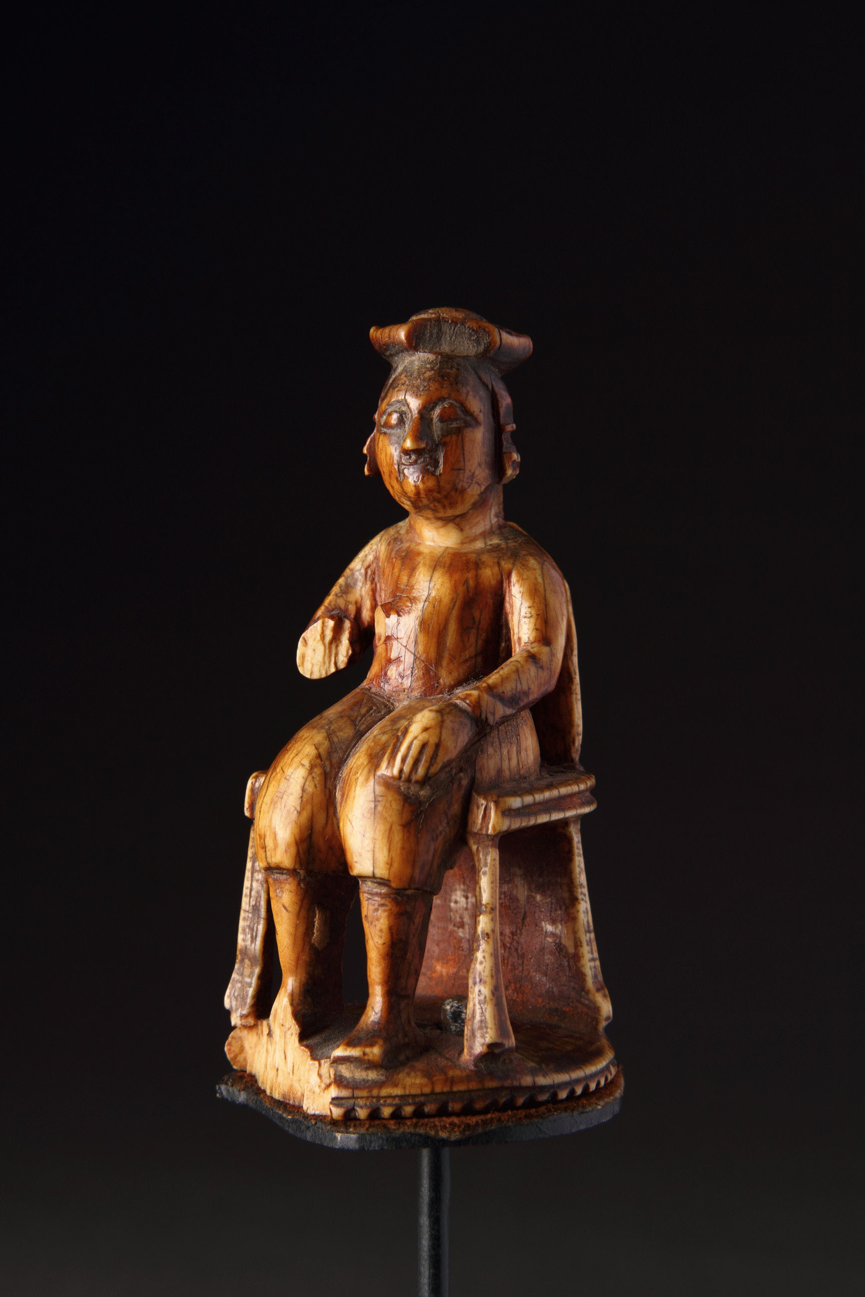 Indo Portuguese Carved Ivory Chess Piece